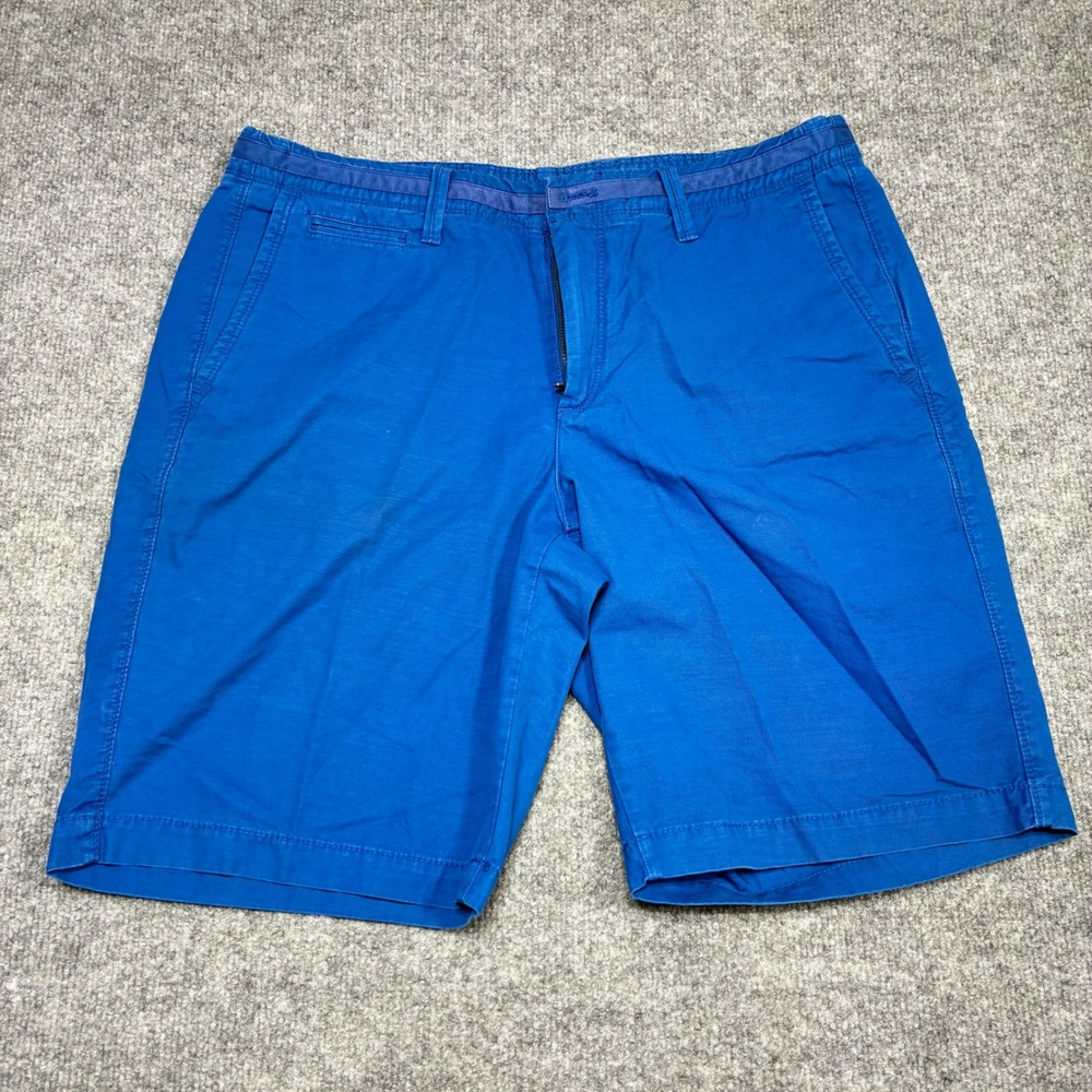 GAP Men Blue Chino‎ Shorts Flat Front Sz.34 Casual Everyday Preppy